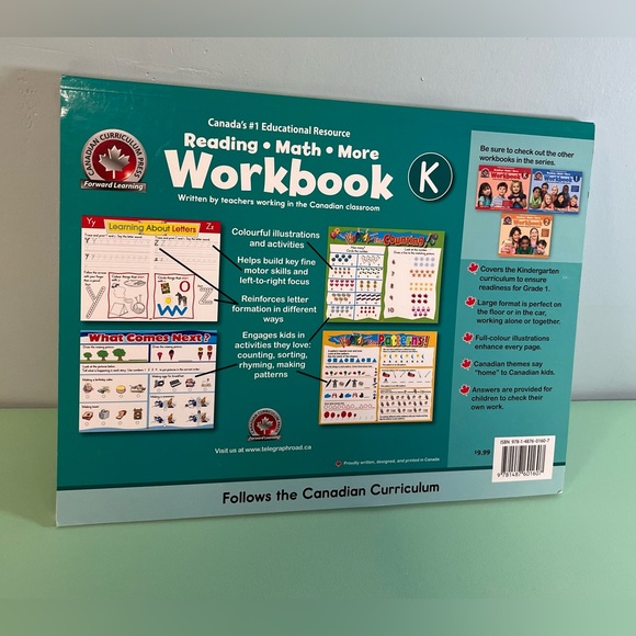 Canadian Curriculum Press Reading Math & More Workbook, Kindergarten Workbook - Picture 2 of 10